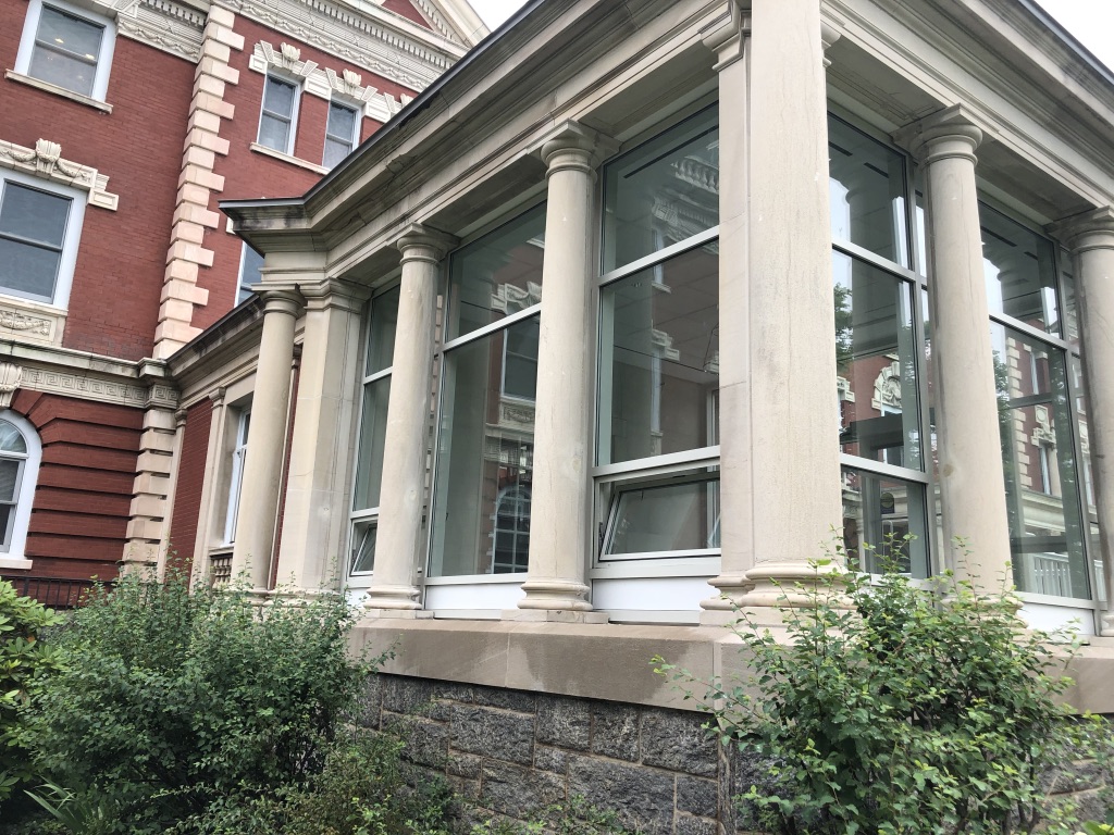 Historic Building Restoration — Portico, Glazing & Interior Finish — completed by FirstLine Build Group in Rye, NY